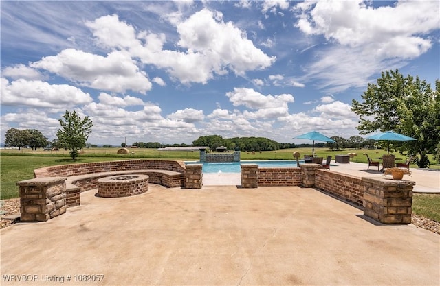 4504 Ridge Rd, Alma, AR 72921 - view of patio / terrace featuring a fire pit and an outdoor pool