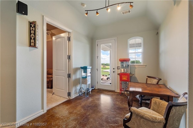 4504 Ridge Rd, Alma, AR 72921 - office featuring vaulted ceiling and finished concrete floors