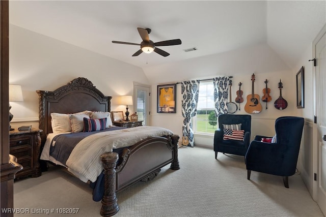 4504 Ridge Rd, Alma, AR 72921 - bedroom featuring lofted ceiling, light colored carpet, and ceiling fan