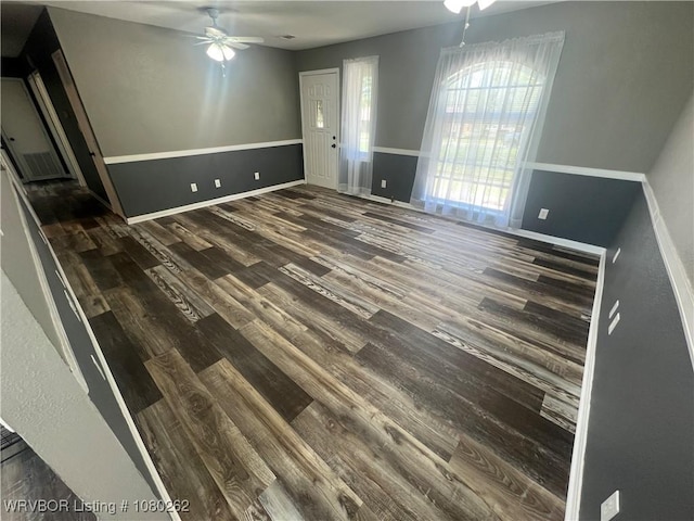 306 Dogwood, Pocola, OK 74902 - interior space with wood finished floors, baseboards, and a ceiling fan