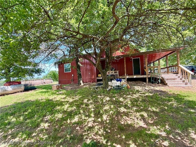 12878 128th St, Gore, OK 74435 - view of yard with an outbuilding