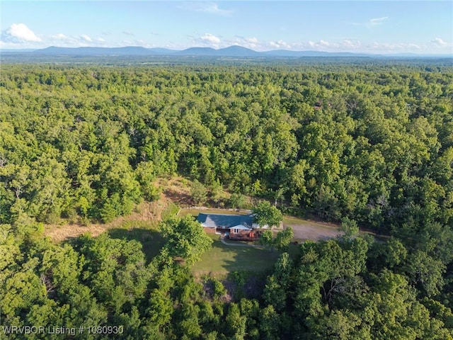 1003 Blair St, Pocola, OK 74902 - aerial view of property and surrounding area with a heavily wooded area and mountains