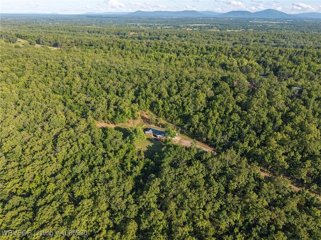 1003 Blair St, Pocola, OK 74902 - aerial view of property and surrounding area with a forest and a mountainous background