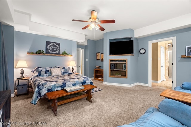 1760 N Ulmer St, Greenwood, AR 72936 - carpeted bedroom featuring baseboards and ceiling fan