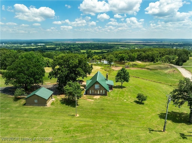 bird's eye view with a rural view