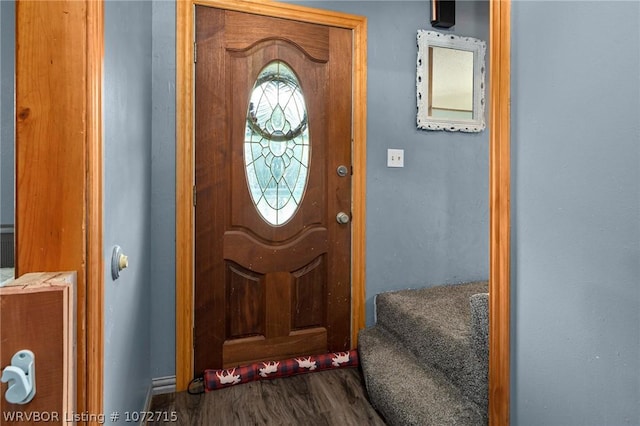 foyer with hardwood / wood-style floors and a wealth of natural light