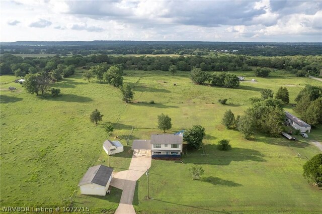 aerial view with a rural view