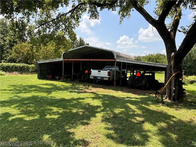 5525 Slaytonville Rd, Hackett, AR 72937 - view of vehicle parking with driveway and a detached carport