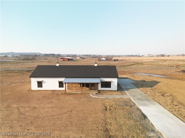 aerial view with a rural view