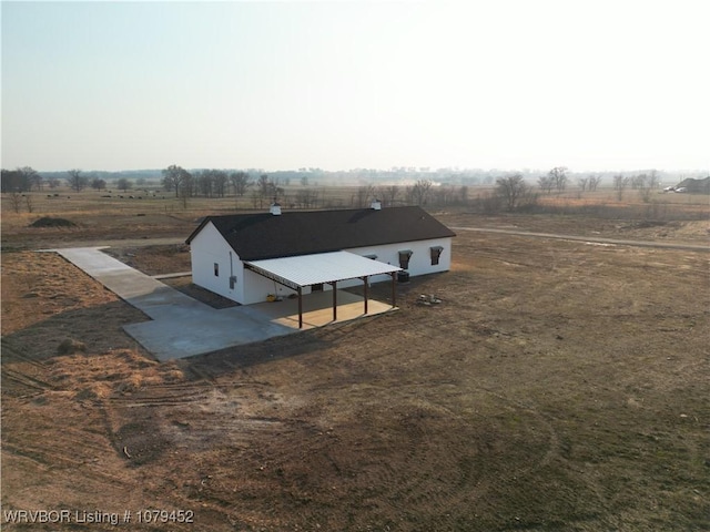 aerial view featuring a rural view