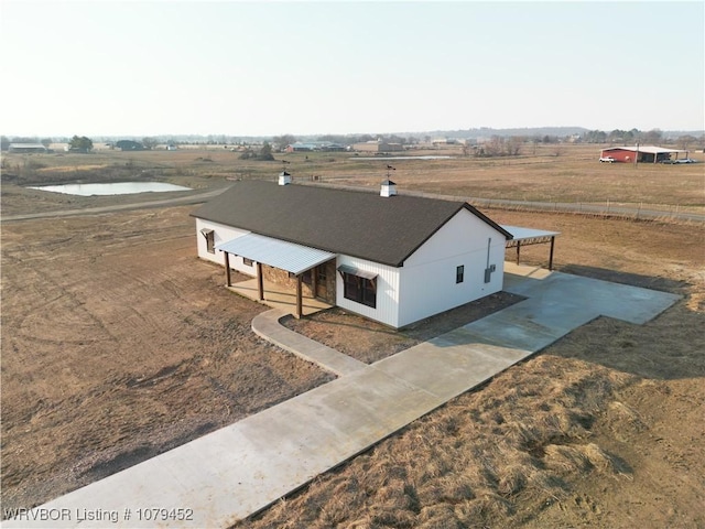 drone / aerial view featuring a rural view