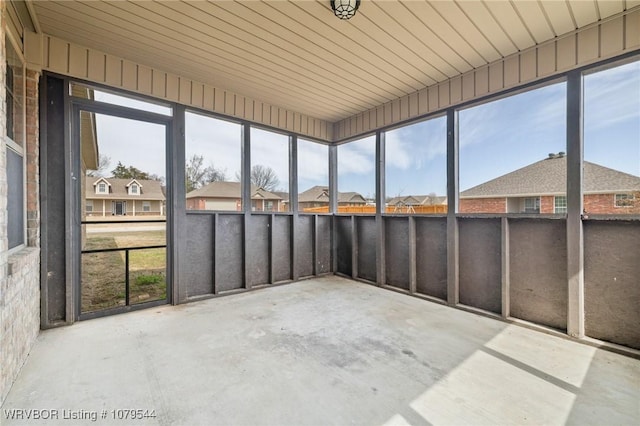 view of unfurnished sunroom