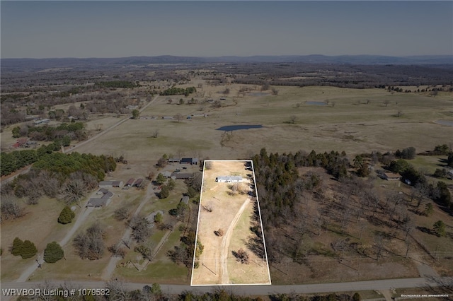 aerial view with a rural view