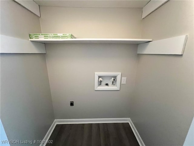 120 W Gary St, Greenwood, AR 72936 - washroom featuring hookup for a washing machine, hookup for an electric dryer, wood finished floors, and baseboards