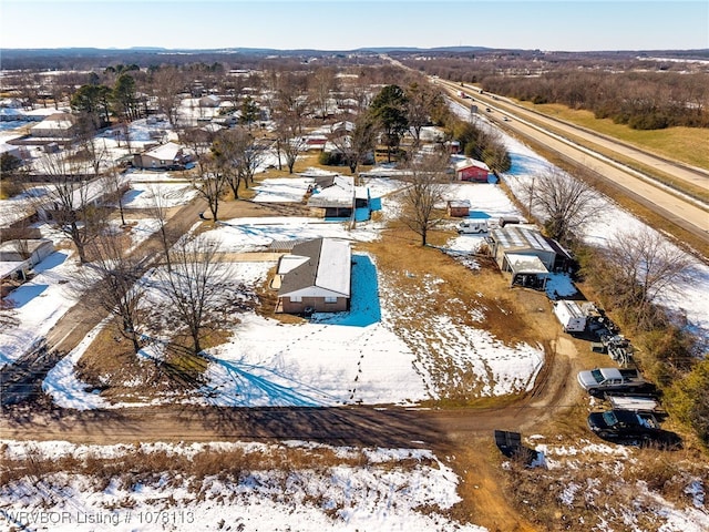 view of snowy aerial view