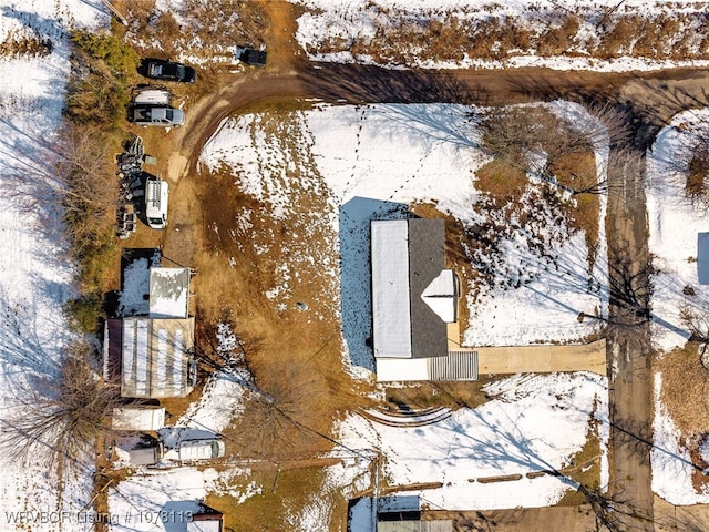 view of snowy aerial view