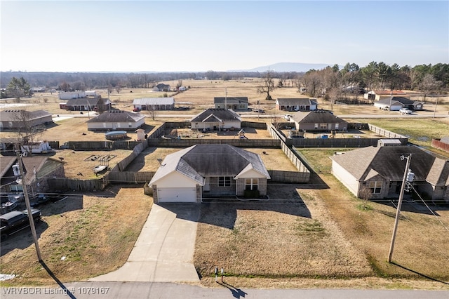 aerial view with a residential view