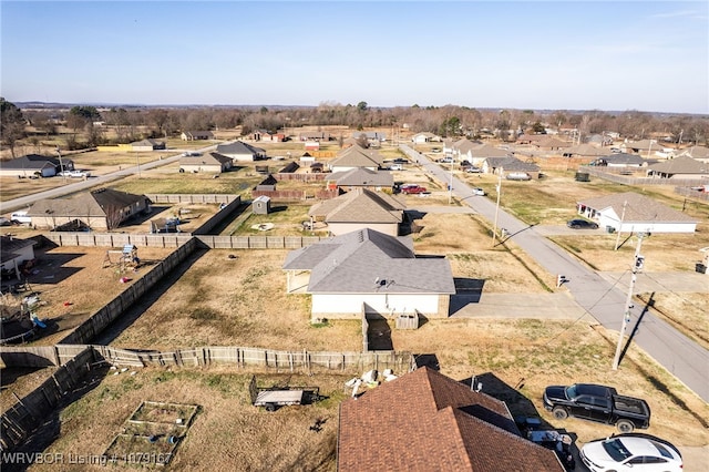 drone / aerial view with a residential view
