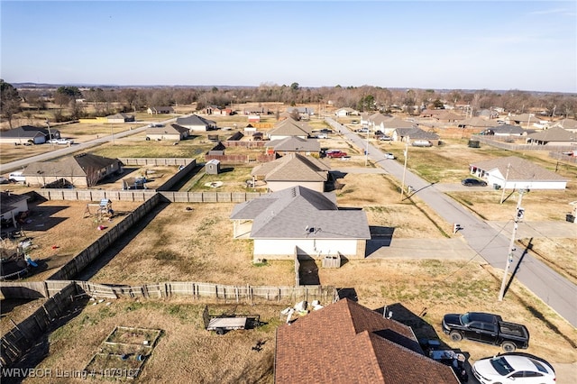 aerial view with a residential view