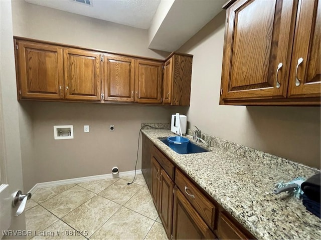 1801 Fianna Way, Fort Smith, AR 72908 - laundry room featuring cabinet space, washer hookup, baseboards, light tile patterned flooring, and hookup for an electric dryer