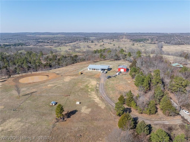 aerial view featuring a rural view