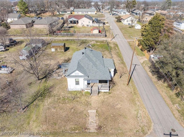 aerial view with a residential view