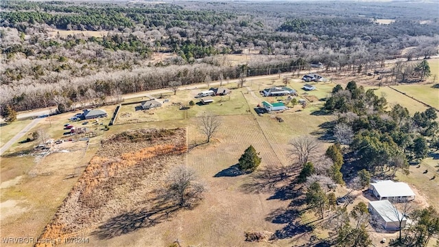 bird's eye view with a rural view