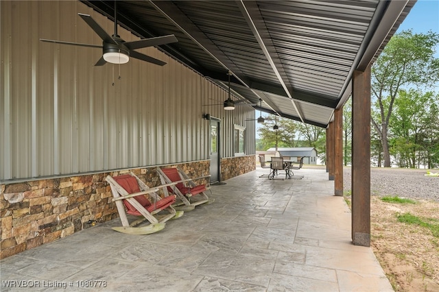 465 Boyd Dr, New Blaine, AR 72851 - view of patio featuring ceiling fan and outdoor dining area