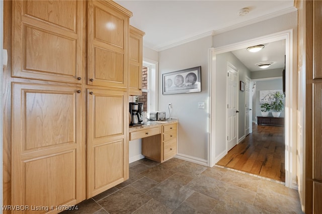 interior space with ornamental molding