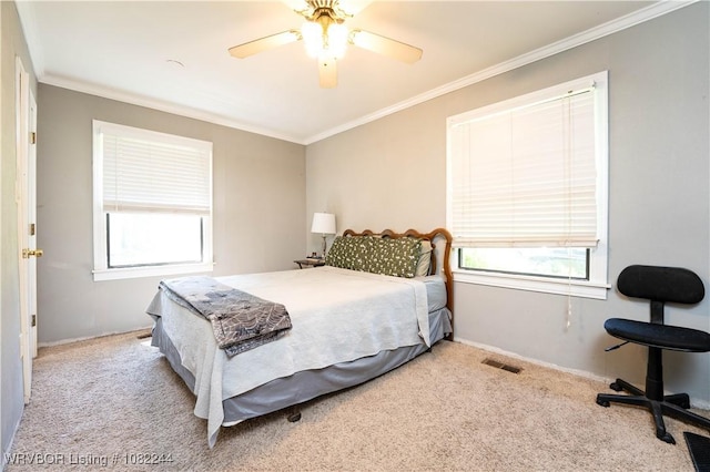 4300 Tilles Ave, Fort Smith, AR 72903 - carpeted bedroom featuring crown molding and ceiling fan