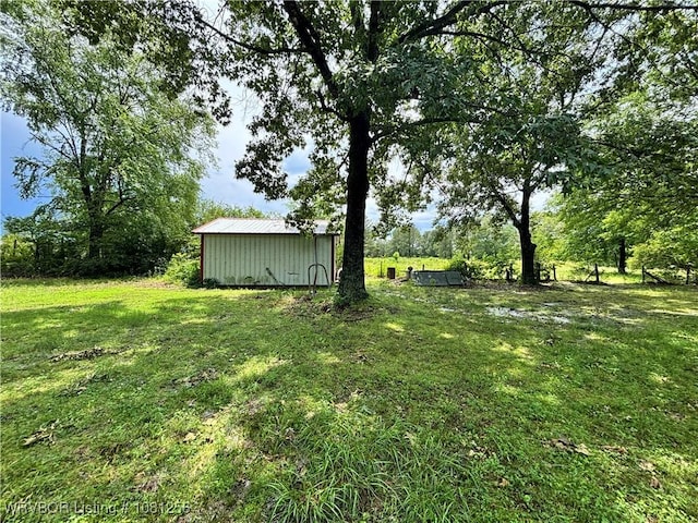 112463 S 4670th Rd, Gans, OK 74936 - view of grassy yard with an outbuilding and a pole building