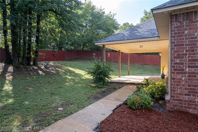 view of yard featuring a patio area