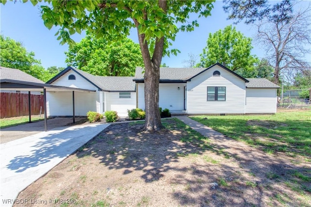 3305 Spradling Ave, Fort Smith, AR 72904 - single story home featuring driveway, a carport, roof with shingles, and crawl space