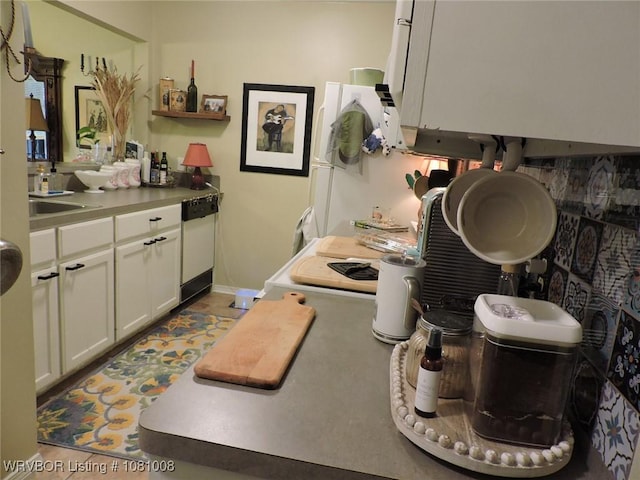2016-2018 S V St, Fort Smith, AR 72901 - kitchen featuring dishwasher, white cabinetry, baseboards, and open shelves