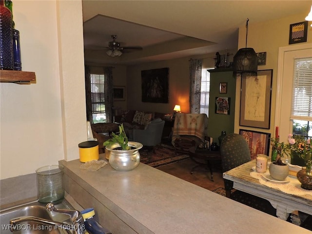 2016-2018 S V St, Fort Smith, AR 72901 - dining space with a ceiling fan and a tray ceiling
