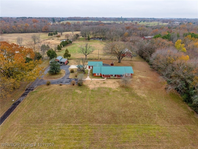 drone / aerial view with a rural view