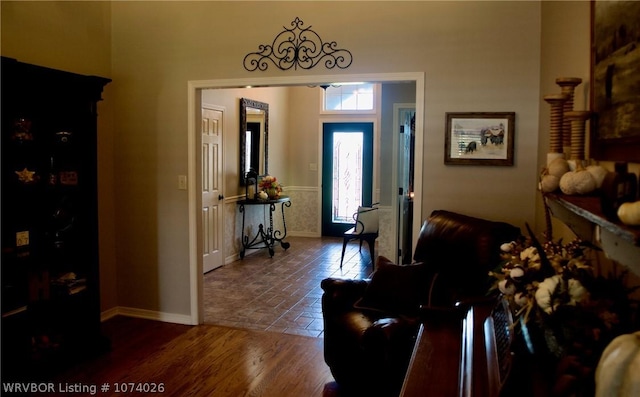 entrance foyer with wood-type flooring