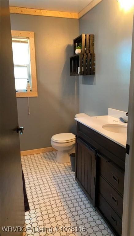 bathroom with vanity and toilet