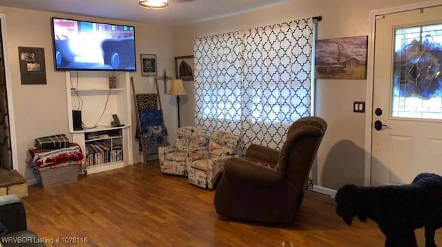 living room featuring hardwood / wood-style flooring