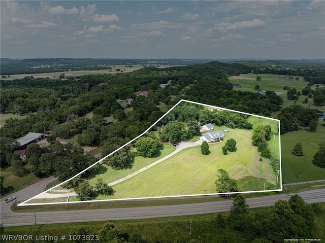 bird's eye view featuring a rural view