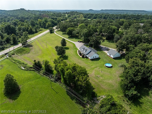 drone / aerial view featuring a rural view