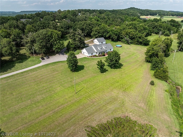 drone / aerial view featuring a rural view