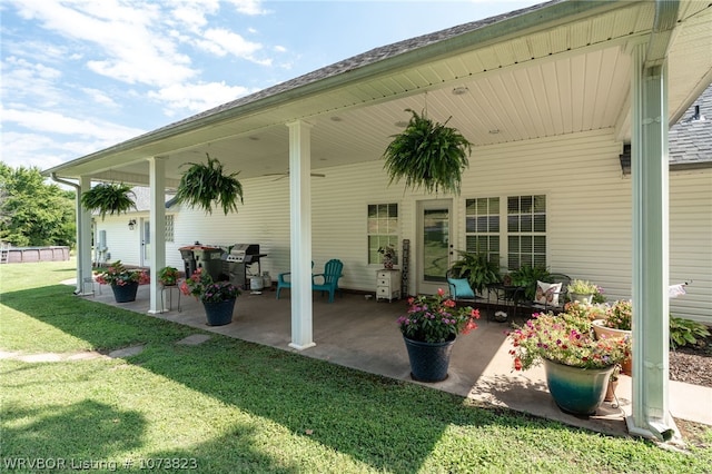 view of patio featuring area for grilling