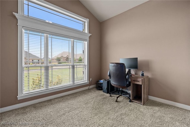 12905 Limestone Dr, Fort Smith, AR 72916 - home office featuring lofted ceiling and carpet flooring