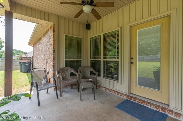 12905 Limestone Dr, Fort Smith, AR 72916 - view of patio / terrace with a ceiling fan