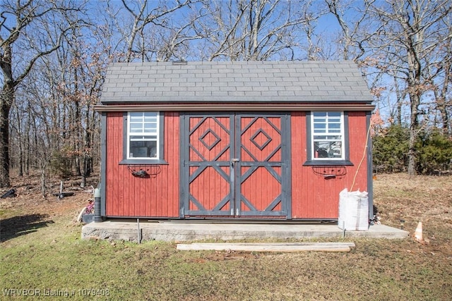 view of shed