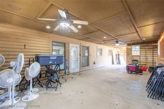 view of patio with ceiling fan