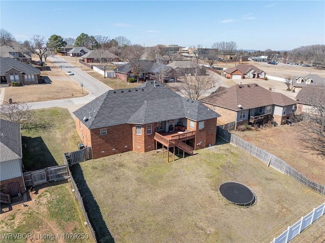 aerial view with a residential view