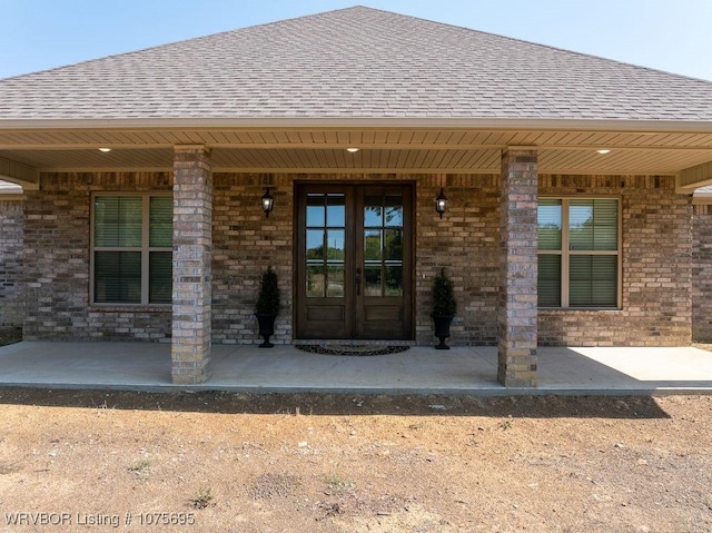 property entrance with french doors