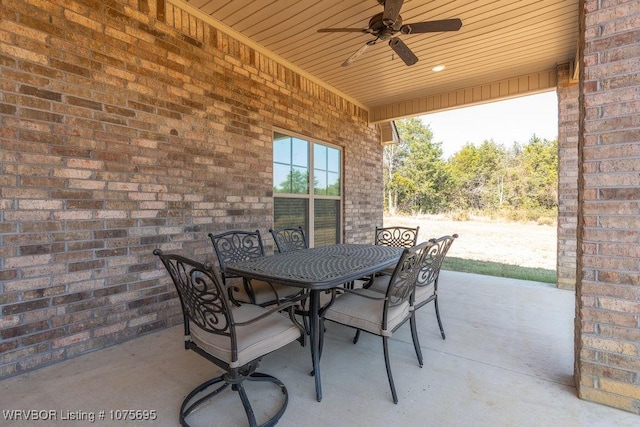 view of patio / terrace with ceiling fan